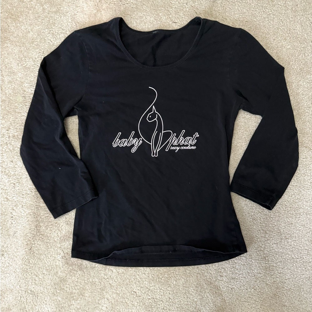 Baby Phat Black Logo Long Sleeve Shirt
